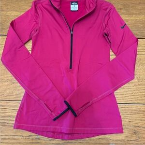 Nike Pro Dri-FIT In Fuchsia Quarter Zip Running Yoga Pullover Size Small